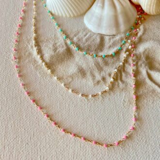 collier perles plaqué or miyuki