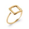 Bague plaqué or carré ajouré