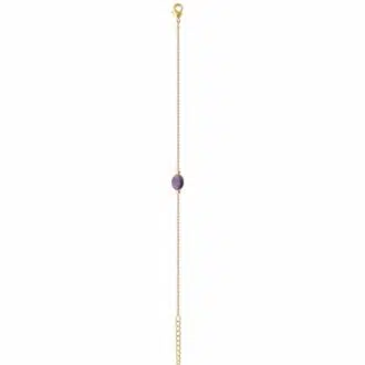 Bracelet plaqué or avec pierre améthyste
