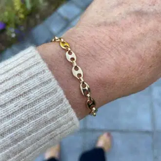 bracelet grain de café plaqué or