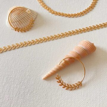 Créoles ouvertes feuilles plaqué or