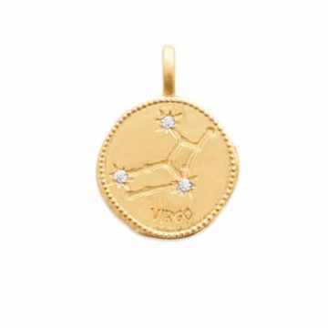 Pendentif signe du zodiaque plaqué or Constellation Vierge