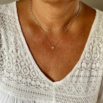 Collier étoile 8 branches plaqué or