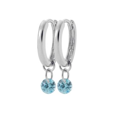 petites créoles argent et bleu