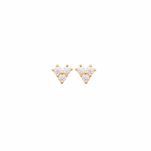 Boucles d'oreilles diamantées plaqué or