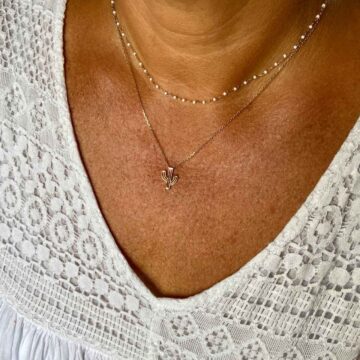 Collier femme plaqué or cactus