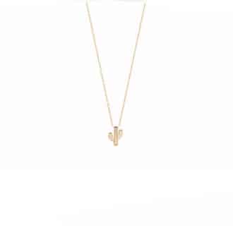 Les Bijoux Chics collier fin plaqué or cactus