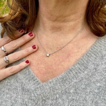 Collier argent brillant zircon