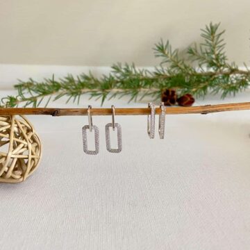 créoles en argent avec zirconium