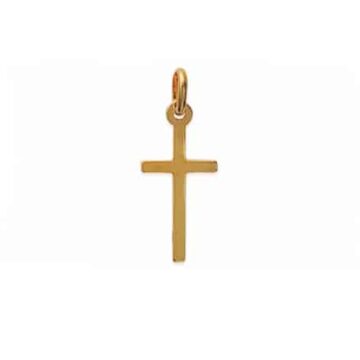 gros plan pendentif croix en plaqué or