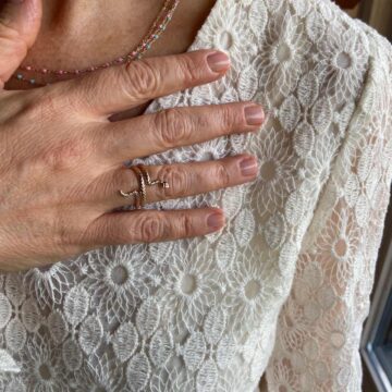 bague plaqué or en forme de serpent