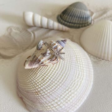 bague étoile en argent