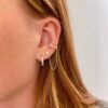 Boucle bague d'oreille argent reliée par une chaîne