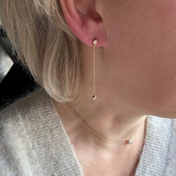 boucles d'oreilles pendantes plaqué or