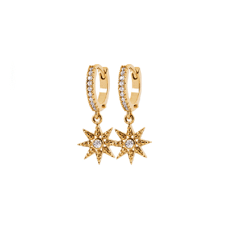 petites créoles étoile plaqué or - Les Bijoux Chics