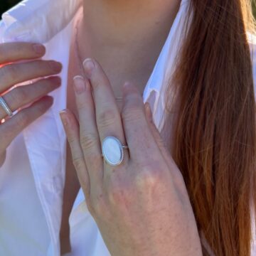 Bague argent nacre