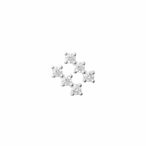 Boucles puces argent trio d'oxydes de zirconium