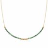 Collier plaqué or pierres naturelles