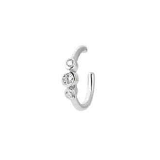 Bague d'oreille fine agrémenté de trois oxydes de zirconium serti clos