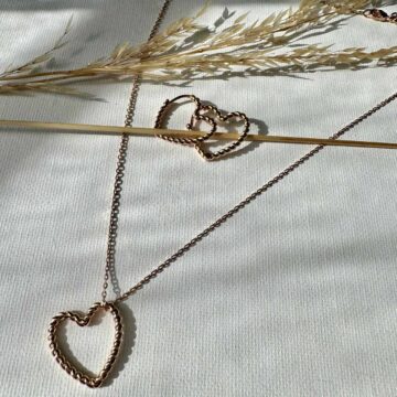 Collier et créoles coeur plaqué or