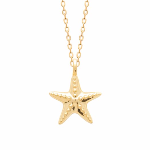 collier pendentif étoile de mer plaqué or
