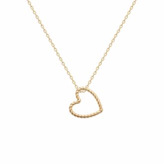 Collier pendentif plaqué or Coeur torsadé