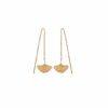 Boucles pendantes plaqué or chaine et feuille