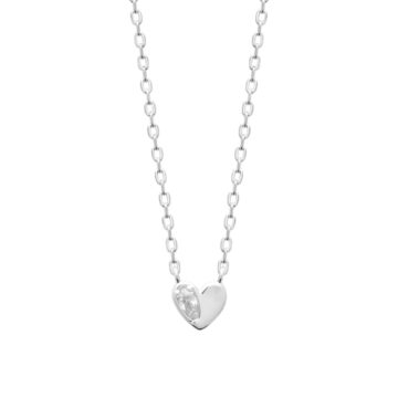 Collier coeur argent zircon