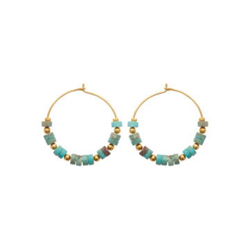 Boucles créoles jaspe bleu