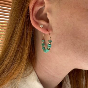 Boucles créoles jaspe bleu