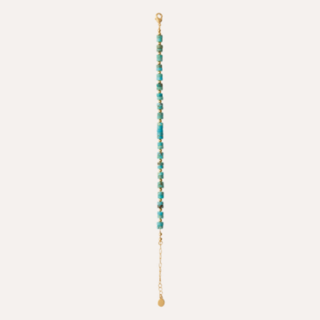 Bracelet plaqué or jaspe bleu turquoise