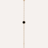 Bracelet plaqué or agate noire ronde