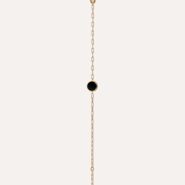 Bracelet plaqué or agate noire
