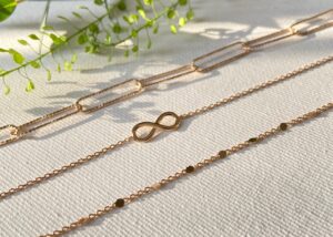 Trio de bracelets chaine en plaqué or