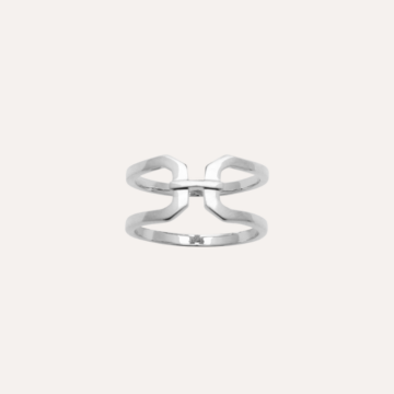 Bague forme H argent