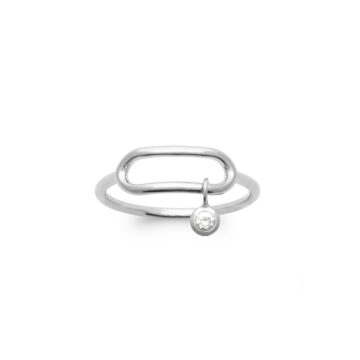Bague argent zircon mobile