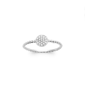 Bague fine torsadée argent