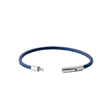 fermoir du bracelet homme cuir bleu