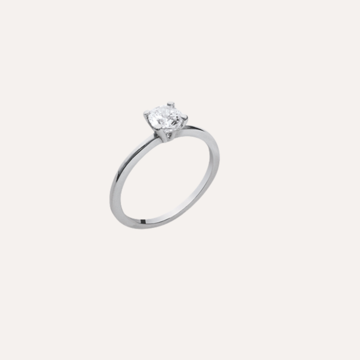 Bague solitaire argent zirconium