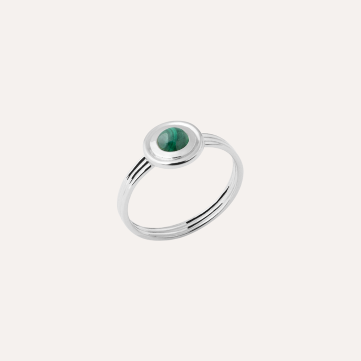 Bague malachite argent