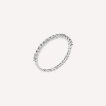 Bague fine argent rail zirconium