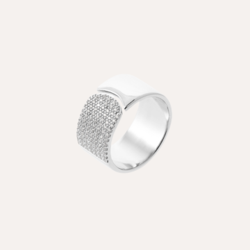 Large bague argent zirconium