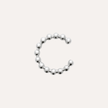 Bague d'oreille perlée argent