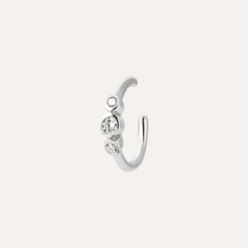 Bague d'oreille argent et zirconiums