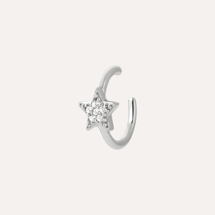 Bague d'oreille étoile argent