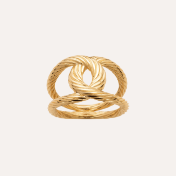 Bague anneaux entrelacés plaqué or