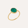 Bague plaqué or agate verte