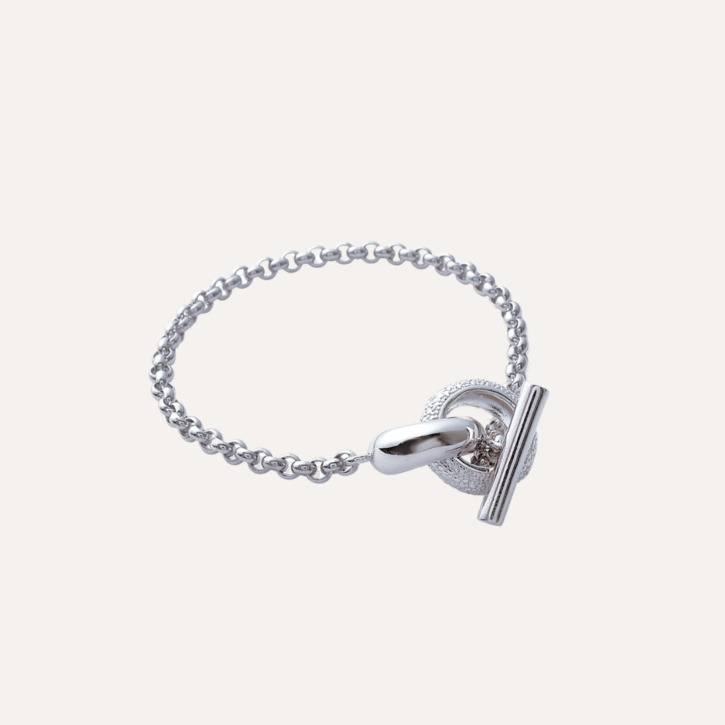 Bracelet argent fermoir T