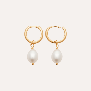 Petites créoles plaqué or perle