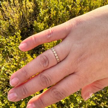 Bague fleur plaqué or